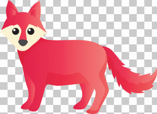 Pink Red Cartoon Animal Figure Tail PNG
