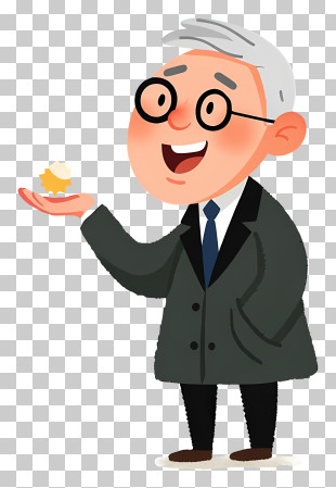 Friendly Older Man Giving Star PNG