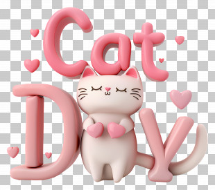 International Cat Day - Cute Cat For Cat Day PNG