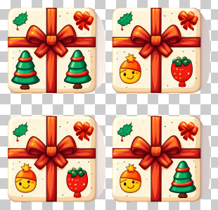 Present Designs - Christmas Gift Boxes With Decorations PNG