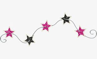 Pink Black Little Star Decoration PNG
