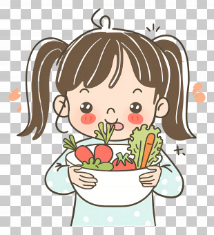 Girl With Salad - Girl Holding A Bowl Of Salad PNG