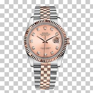 Rolex Datejust Watch Colored Gold PNG