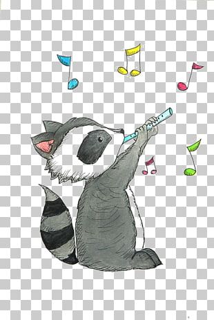 cute raccoon drawing