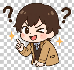 Chibi Dazai - Cute Winking Question Boy PNG