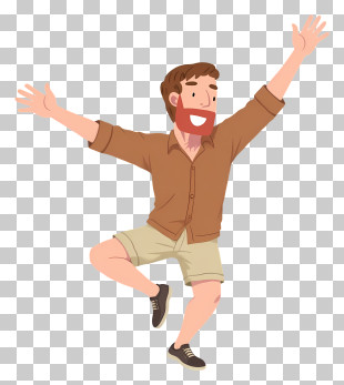 Man Feeling Happy - Dancing Man Cartoon PNG