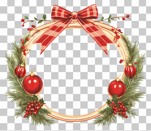New Year Frame - Christmas Wreath Decoration PNG