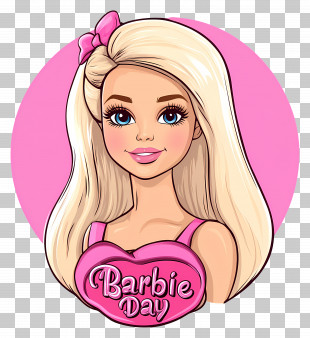 National Barbie Day - Barbie With Pink Background For Barbie Day PNG