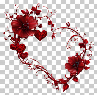 Valentine Heart - Floral Heart Frame PNG