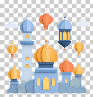 Islamic New Year - Beautiful Mosque With Lanterns PNG