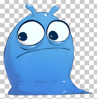 Goopy Le Grande - Blue Slug With Big Eyes PNG