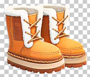 Baby Ugg Boots - Warm Orange Winter Boots PNG