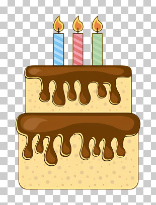 Birthday Cake - Birthday Cake With Festive Candles PNG