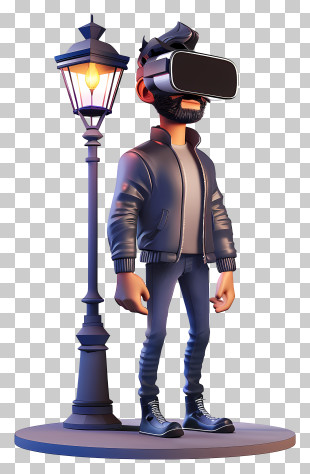 Wearing Vr Headset - Man Standing With VR Headset PNG