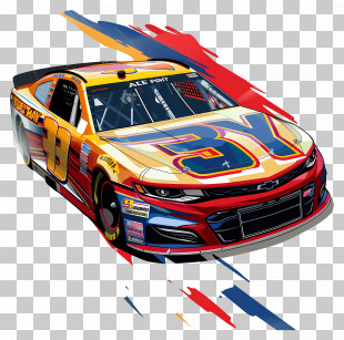Nascar Day - Colorful High-Speed Racing Car PNG