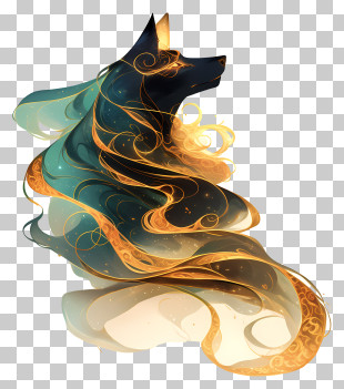 Smoke - Colorful Wolf With Flowing Mane PNG