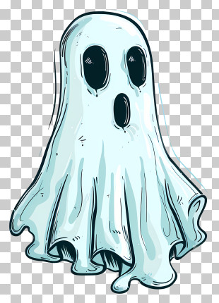 Ghost - Ghost In White Sheet Illustration For Halloween PNG