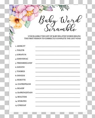 Oriental Trading Company Baby Shower Word Scramble Game Scrabble