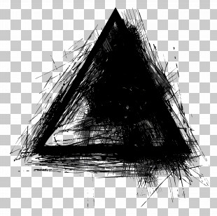 Black Triangle - Black Abstract Triangle Sketch Design PNG