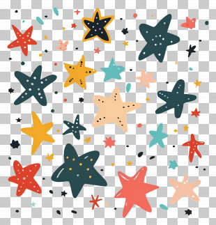 Christmas Stars - Colorful Star Pattern Illustration PNG