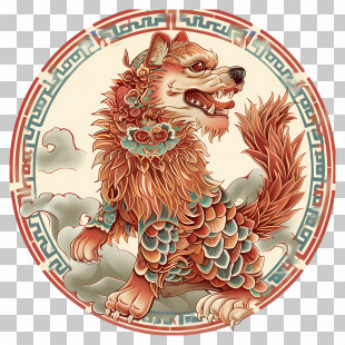 Chinese Zodiacs - Ornate Mythical Creature Illustration PNG