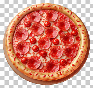 Pepperoni Pizza - Delicious Pepperoni Pizza Illustration PNG