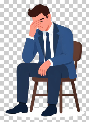 Crying Man At Office PNG