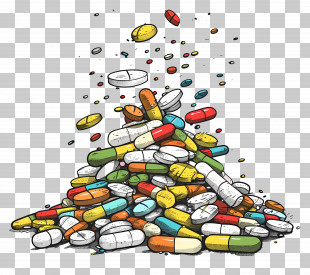 Pile Of Drugs - Colorful Pile Of Pills And Tablets PNG