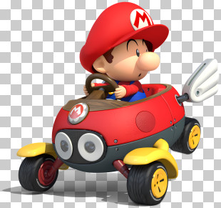 Red Car - Cartoon Character Driving Red Car PNG