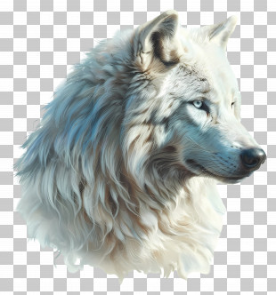 White Wolf - White Wolf With An Intense Blue Gaze PNG