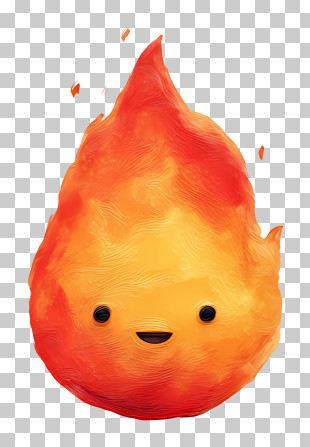 Fire Emoji - Cute Smiling Fire Flame PNG