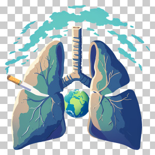 World No Tobacco Day - Lungs With Cigarette And Earth PNG