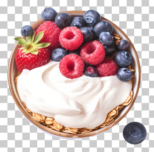 Yogurt - Yogurt Bowl With Berries And Granola PNG