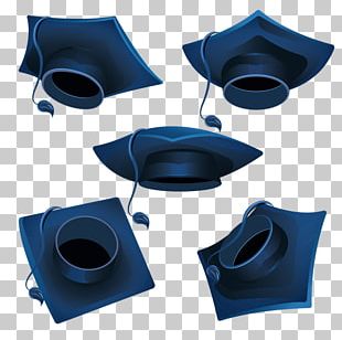 Graduation Ceremony Hat Cobalt Blue PNG
