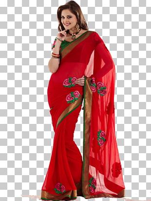 Hina Khan Wedding Sari Georgette Lehenga-style Saree PNG, Clipart ...