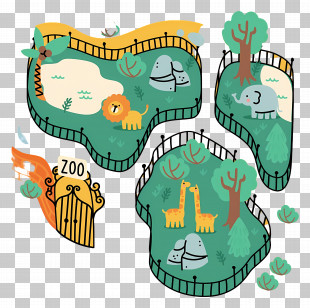 Artofzoo - Zoo Map Illustration PNG