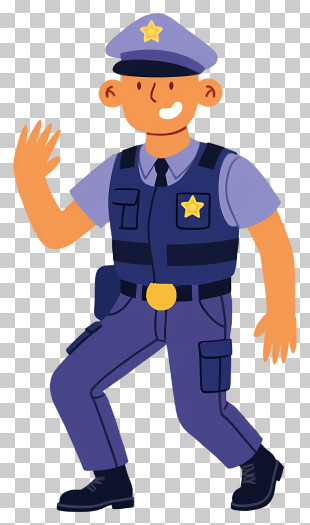 Policeman In Uniform - Police Officer In Uniform Waving PNG