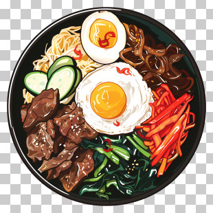 Korean Bibimbap - Korean Bibimbap Dish PNG