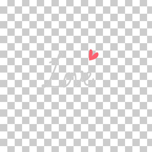 Icon - Love Text With Red Heart PNG