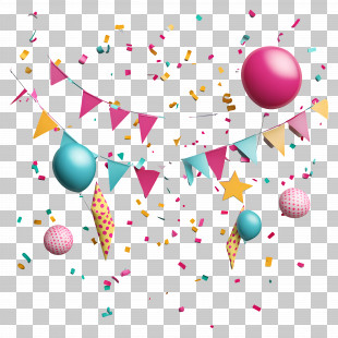 Party Paper - Festive Balloons And Banners PNG