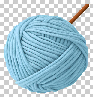 Knitting - Blue Yarn Ball For Knitting PNG