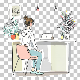 Woman - Woman Working At Desk With Laptop PNG
