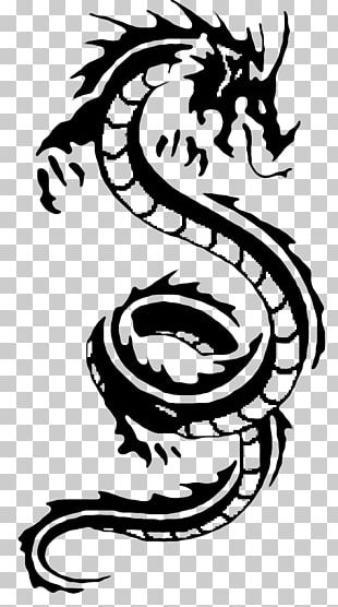 White Dragon Tattoo Chinese Dragon PNG, Clipart, Black And White, Black ...