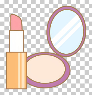 Cartoon - Lipstick And Mirror Icon In Makeup Concept PNG