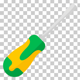 Wrench - Flathead Screwdriver With Green Handle PNG