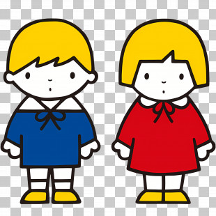 Boy Girl - Cartoon Children In Colorful Outfits PNG