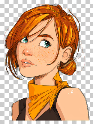 Freckled Girl - Freckled Girl With Red Hair PNG