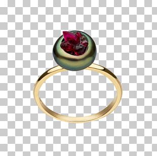 Ruby Ring Jewellery Gemstone Tahitian Pearl PNG