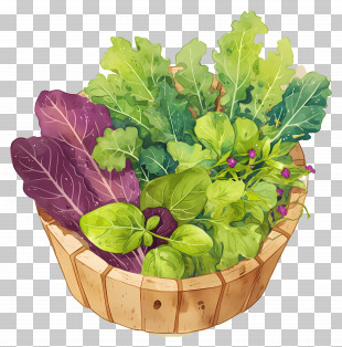 Fresh Veggies - Basket Of Fresh Greens PNG
