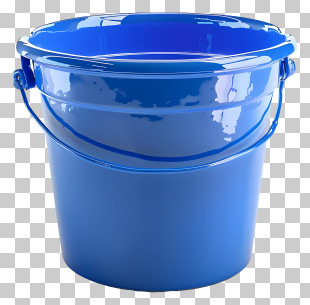 Blue Bucket - Classic Blue Plastic Bucket PNG